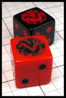 Dice : Dice - 6D - Unknown Dragon Dice Red and Black - JA Collection Apr 2024